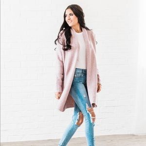 Rachel Parcell Light Pink Knit Wool Cardigan